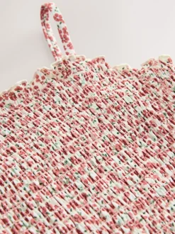 Rust Red Ditsy Shirred Swimsuit (3-16yrs)