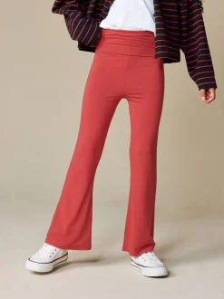 Rust Red Fold Over Flare Leggings (3-16yrs)
