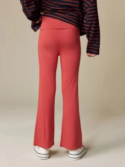 Rust Red Fold Over Flare Leggings (3-16yrs)