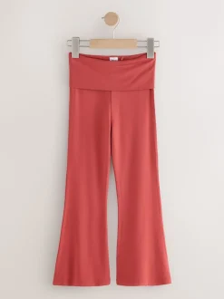 Rust Red Fold Over Flare Leggings (3-16yrs)