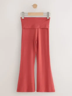 Rust Red Fold Over Flare Leggings (3-16yrs)