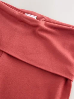 Rust Red Fold Over Flare Leggings (3-16yrs)
