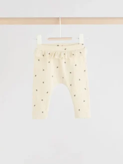 Sage Green/Coral/Ditsy Baby Leggings 4 Pack (0mths-2yrs)