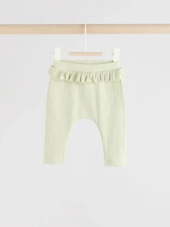 Sage Green/Coral/Ditsy Baby Leggings 4 Pack (0mths-2yrs)