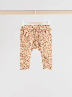 Sage Green/Coral/Ditsy Baby Leggings 4 Pack (0mths-2yrs)