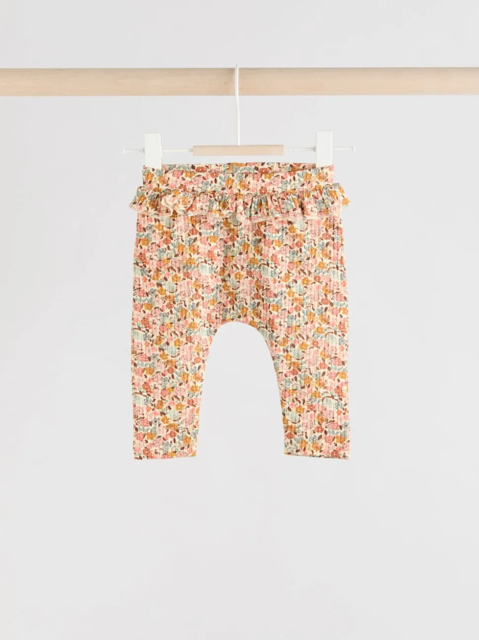 Sage Green/Coral/Ditsy Baby Leggings 4 Pack (0mths-2yrs)