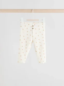 Sage Green/ Cream Ditsy Baby Frill Collar Sweater and Leggings 2 Piece Set (0mths-2yrs)
