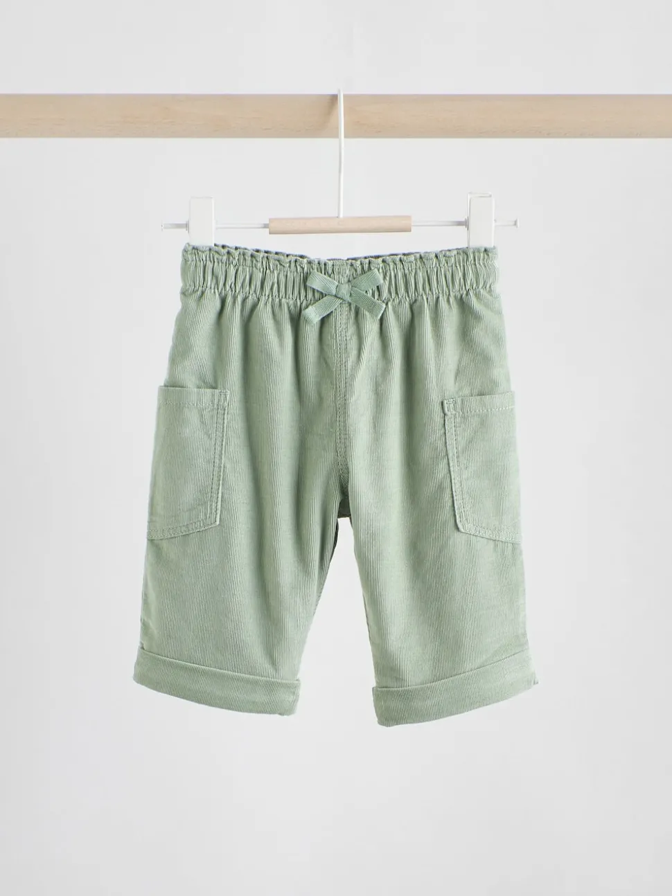 Sage Green/Ditsy Baby Cord Trousers 2 Pack (0mths-2yrs)