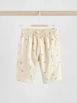 Sage Green/Ditsy Baby Cord Trousers 2 Pack (0mths-2yrs)