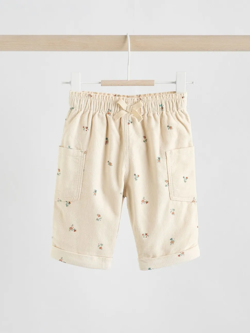 Sage Green/Ditsy Baby Cord Trousers 2 Pack (0mths-2yrs)