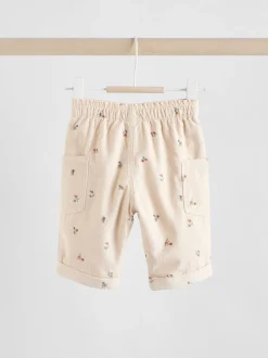Sage Green/Ditsy Baby Cord Trousers 2 Pack (0mths-2yrs)