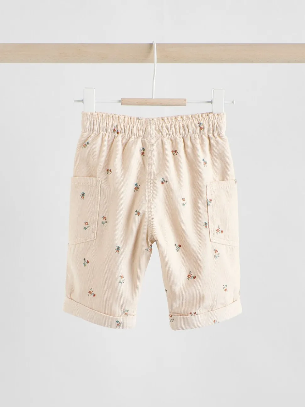 Sage Green/Ditsy Baby Cord Trousers 2 Pack (0mths-2yrs)