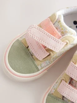 Sage Green Floral Standard Fit (F) Touch Fastening Trainers