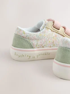Sage Green Floral Standard Fit (F) Touch Fastening Trainers