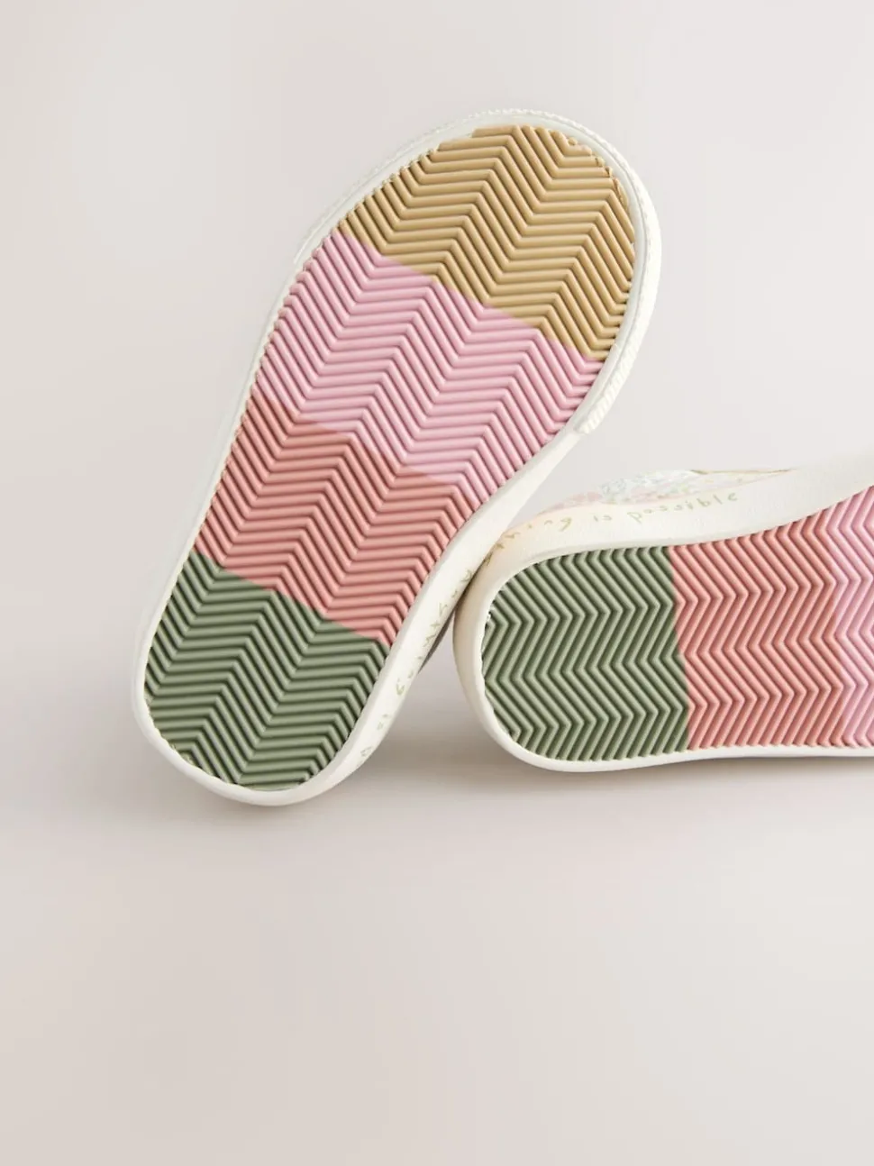 Sage Green Floral Standard Fit (F) Touch Fastening Trainers