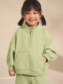 Sage Green Quarter Zip Sweatshirt (3mths-7yrs)