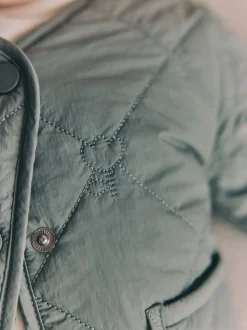 Sage Green Tulip Quilted Nylon Baby Jacket (0mths-2yrs)