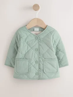 Sage Green Tulip Quilted Nylon Baby Jacket (0mths-2yrs)