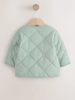 Sage Green Tulip Quilted Nylon Baby Jacket (0mths-2yrs)