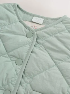 Sage Green Tulip Quilted Nylon Baby Jacket (0mths-2yrs)