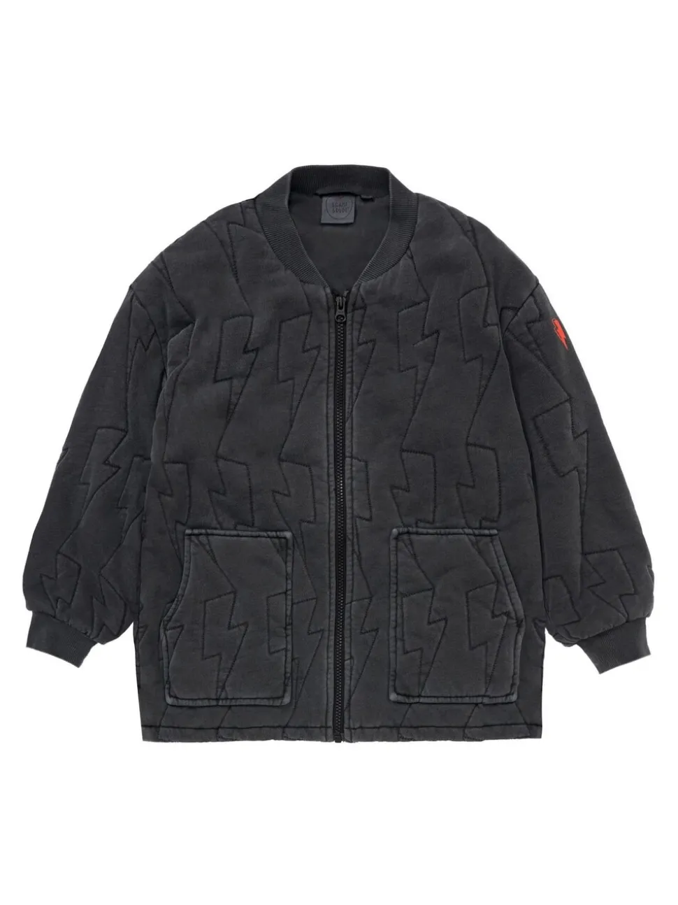 SCAMP & DUDE Black Kids Quilted Bolt Bomber Jacket Cotton