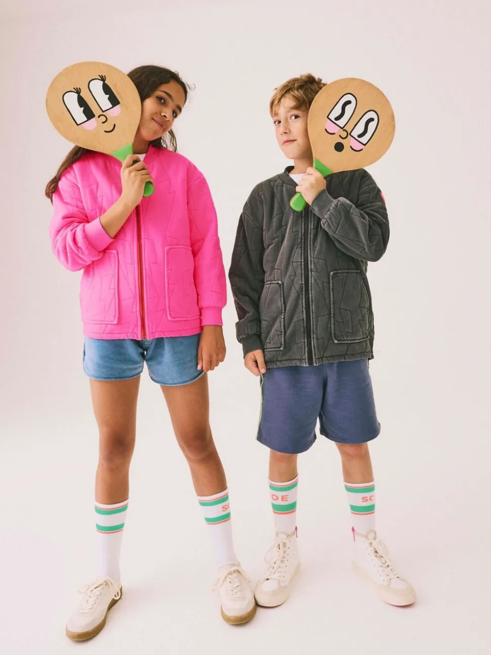 SCAMP & DUDE Black Kids Quilted Bolt Bomber Jacket Cotton