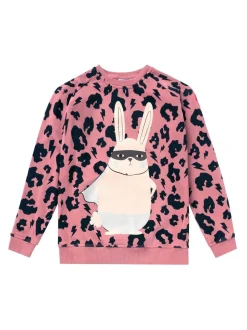 SCAMP & DUDE Orange Kids Classic Sweatshirt Leopard & Lightning Bolt Bunny Graphic