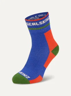 Sealskinz Kids Blue Berney Waterproof All Weather Mid Length Socks