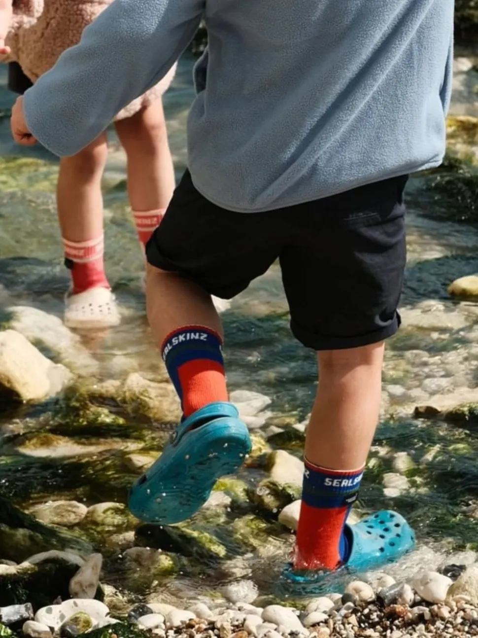 Sealskinz Kids Blue Berney Waterproof All Weather Mid Length Socks