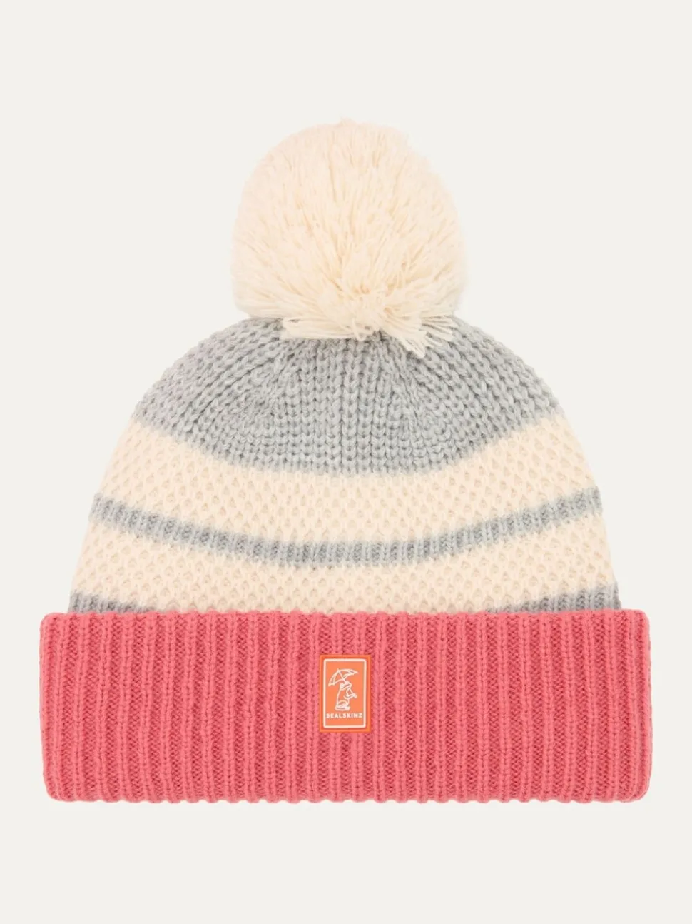 Sealskinz Kids Grey Pulham Waterproof Cold Weather Bobble Hat
