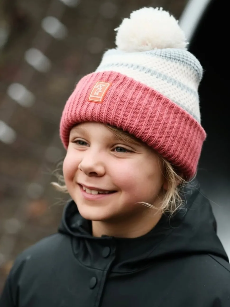 Sealskinz Kids Grey Pulham Waterproof Cold Weather Bobble Hat