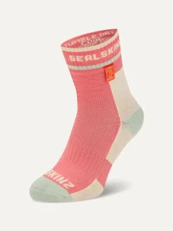 Sealskinz Kids Pink Berney Waterproof All Weather Mid Length Socks