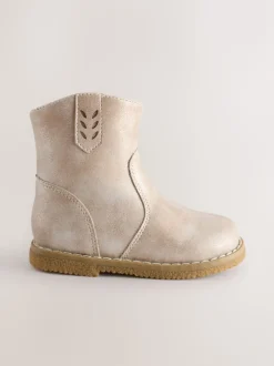 Silver Ankle Western Boots
