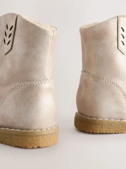 Silver Ankle Western Boots
