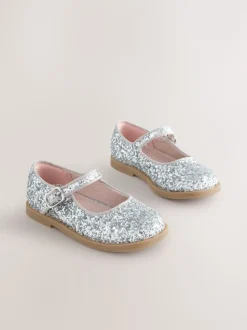 Silver Glitter Mary Jane Shoes