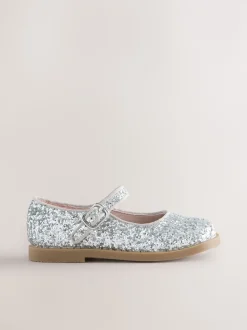 Silver Glitter Mary Jane Shoes
