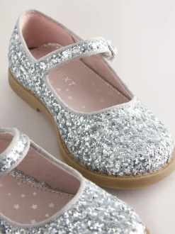 Silver Glitter Mary Jane Shoes