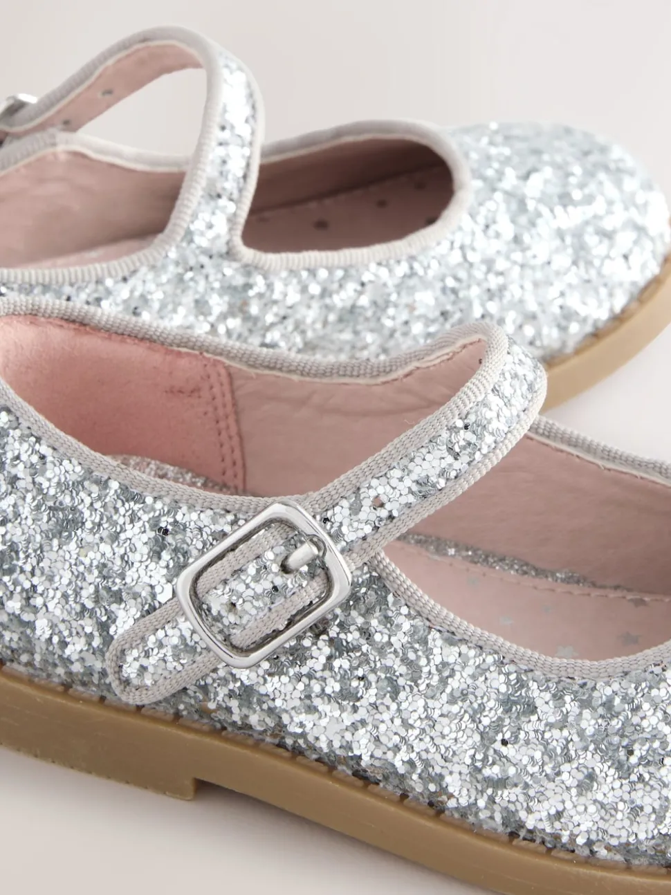 Silver Glitter Mary Jane Shoes