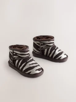Silver Zebra Water Repellent Standard Fit (F) Suede Pull On Boots