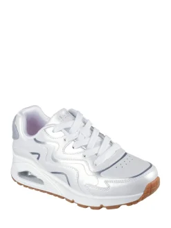 Skechers White Uno Gen1 Wavy Shimmer Trainers