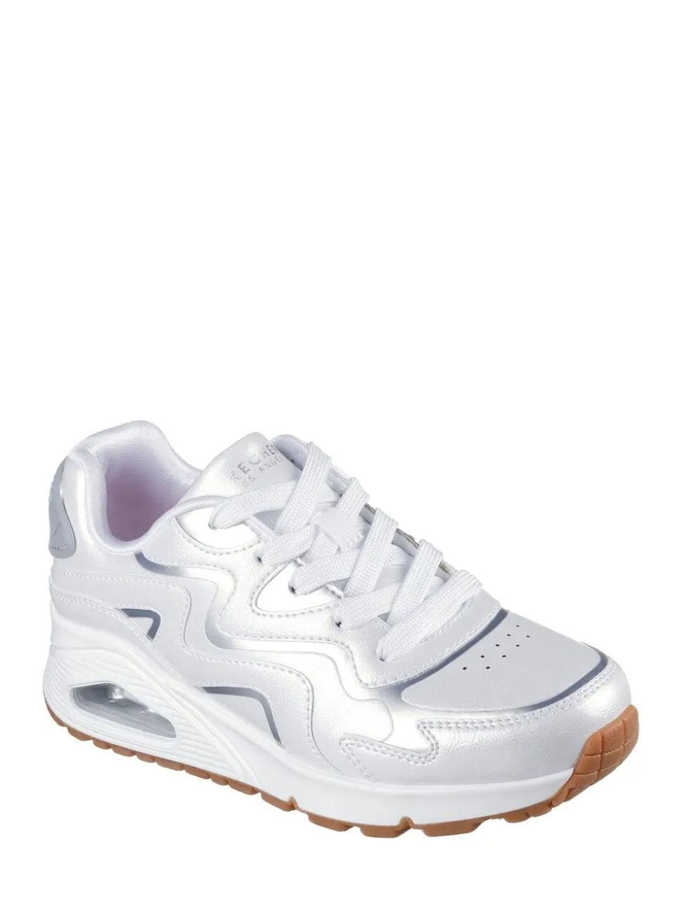 Skechers White Uno Gen1 Wavy Shimmer Trainers
