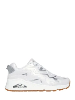 Skechers White Uno Gen1 Wavy Shimmer Trainers