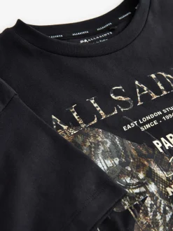 smALLSAINTS Black/Butterfly Graphic Oversized Crew Neck T-Shirt