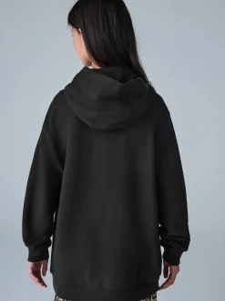 smALLSAINTS Black/Gold Biggy Oversized Pullover Hoodie
