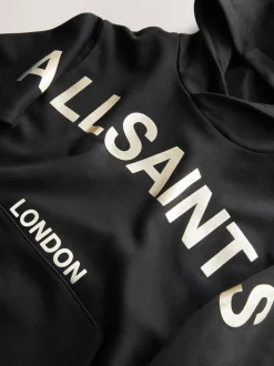 smALLSAINTS Black/Gold Biggy Oversized Pullover Hoodie