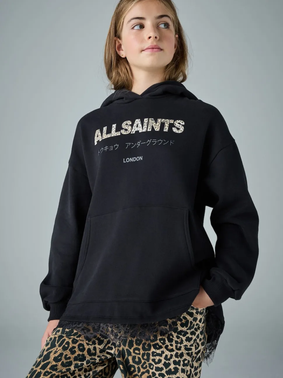 smALLSAINTS Black Lee Lace Underground Hoodie