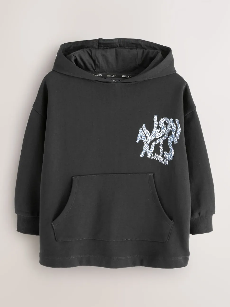 smALLSAINTS Black/Leopard Orlando Oversized Pullover Hoodie