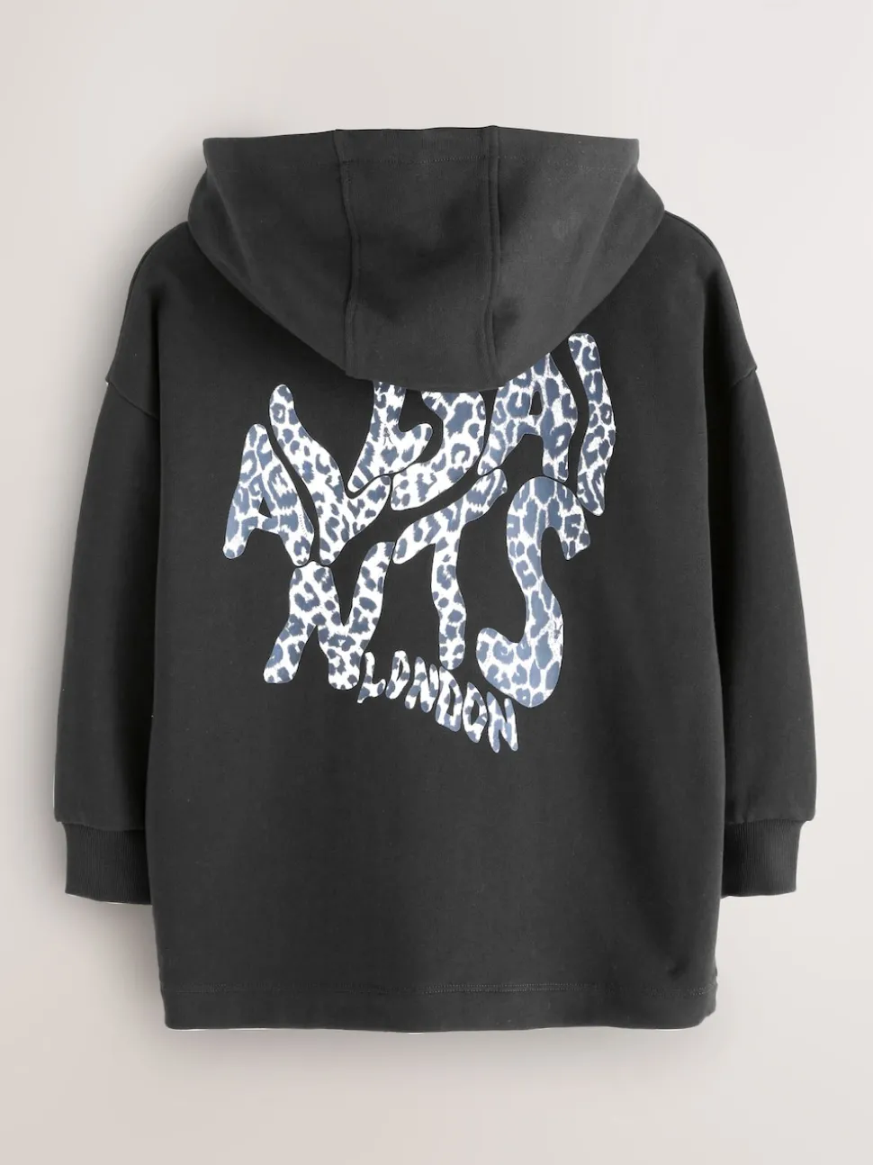 smALLSAINTS Black/Leopard Orlando Oversized Pullover Hoodie