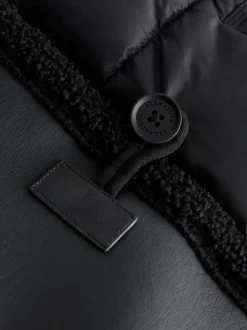smALLSAINTS Black Padded Aviator Jacket