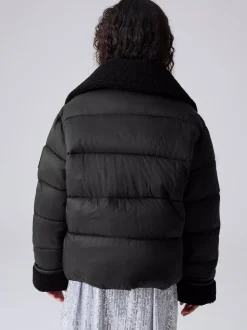 smALLSAINTS Black Padded Aviator Jacket